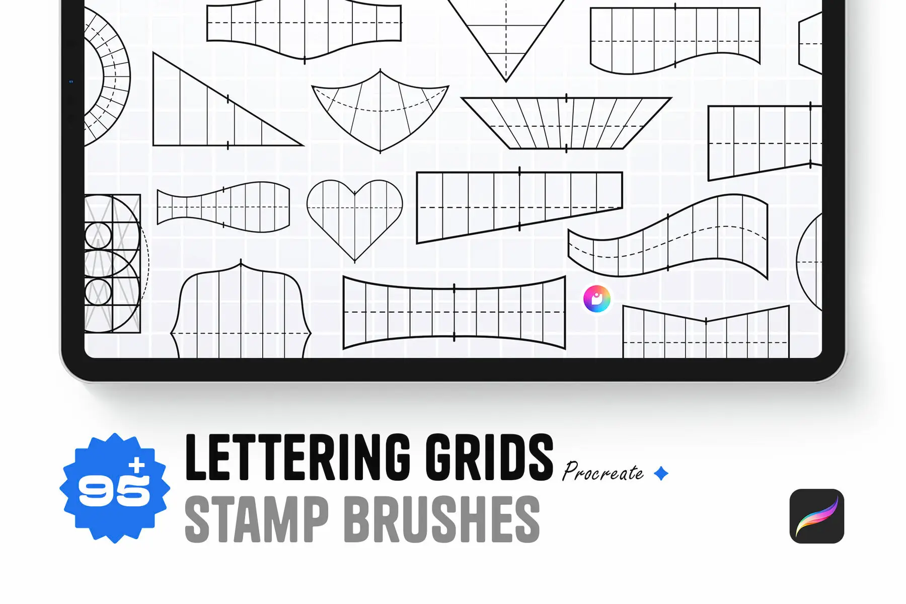 Lettering Grids - Procreate Stamp Brushes