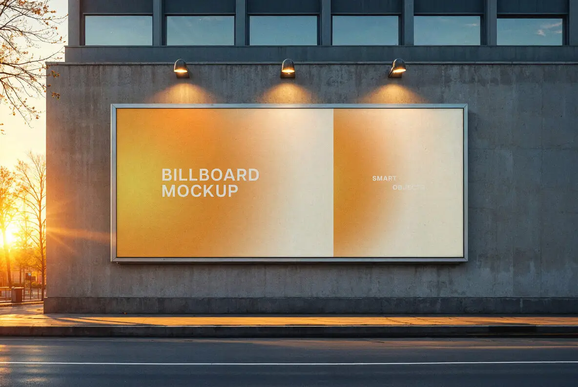 Sunset Outdoor Billboard Mockup