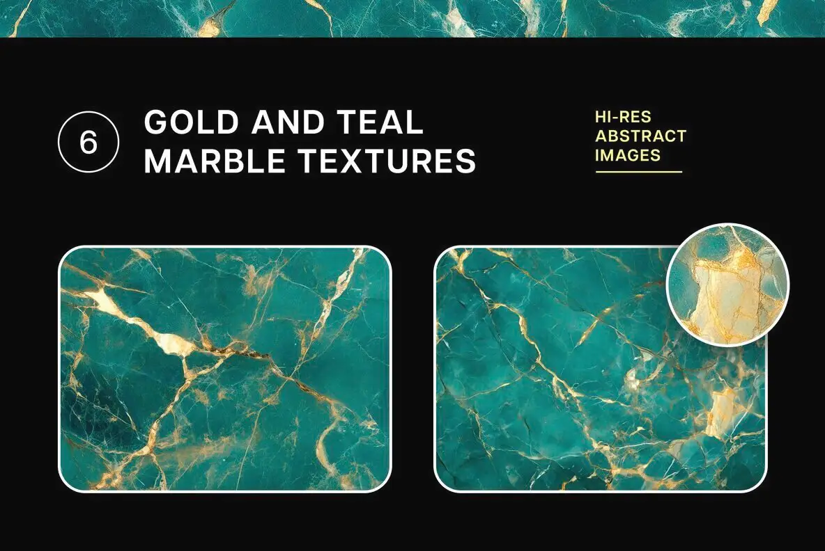 Gold and Teal Marble Textures