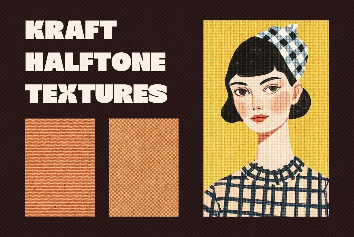 Kraft Halftone Paper Textures Collection