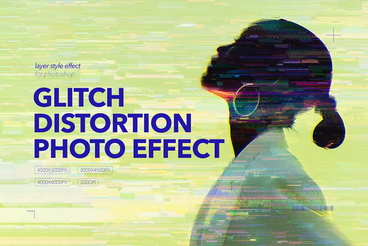 Glitch Distortion Photo Effect