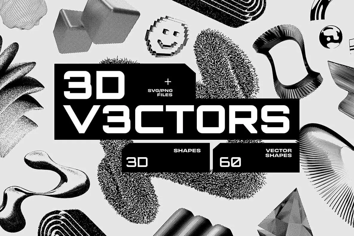 3D V3ctors - 60 Vector Shapes