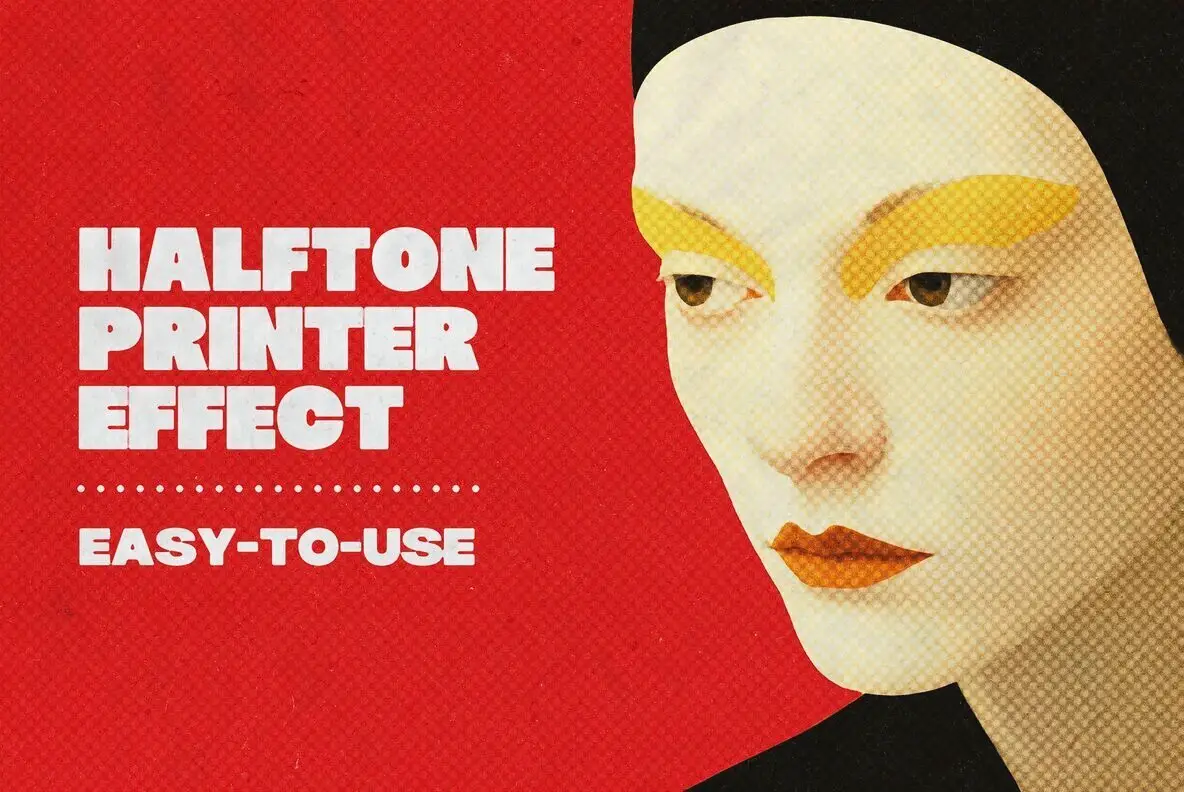 Instant Halftone Printer Photo Effect