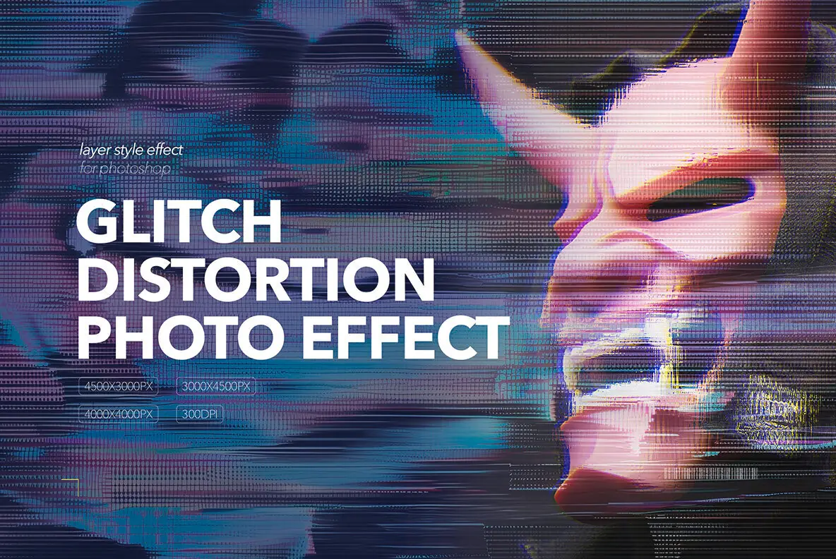 Glitch Distortion Photo Effects