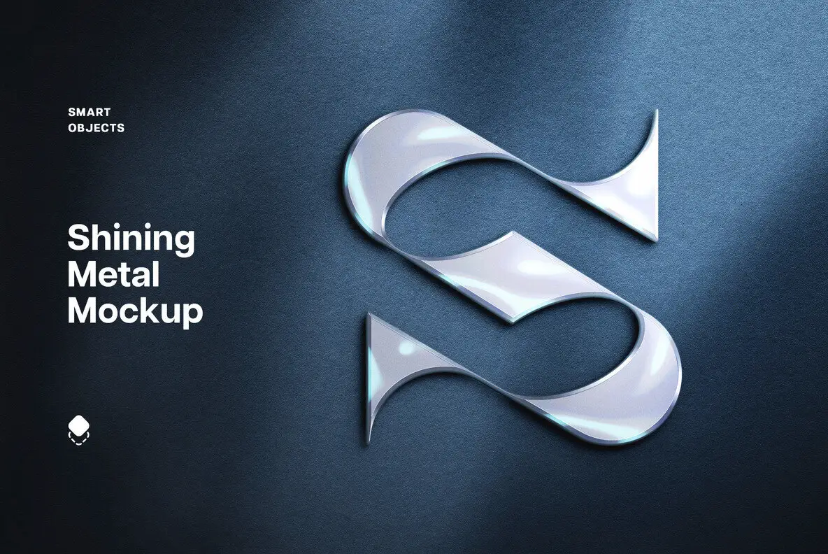 Shining Metal Logo Mockup