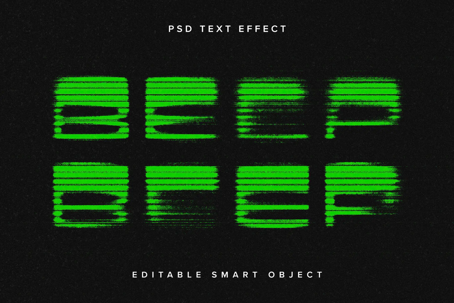 Neon Green Grunge Text Effect Mockup