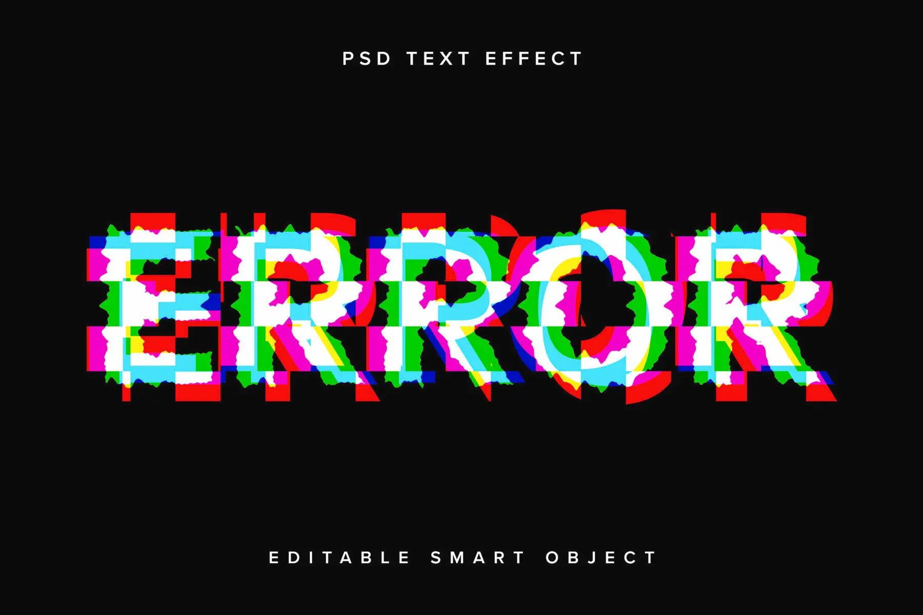 Glitch Text Effect Mockup