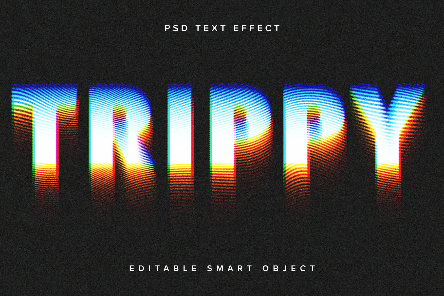 Dissolving Psychedelic Warp Text Effect Mockup