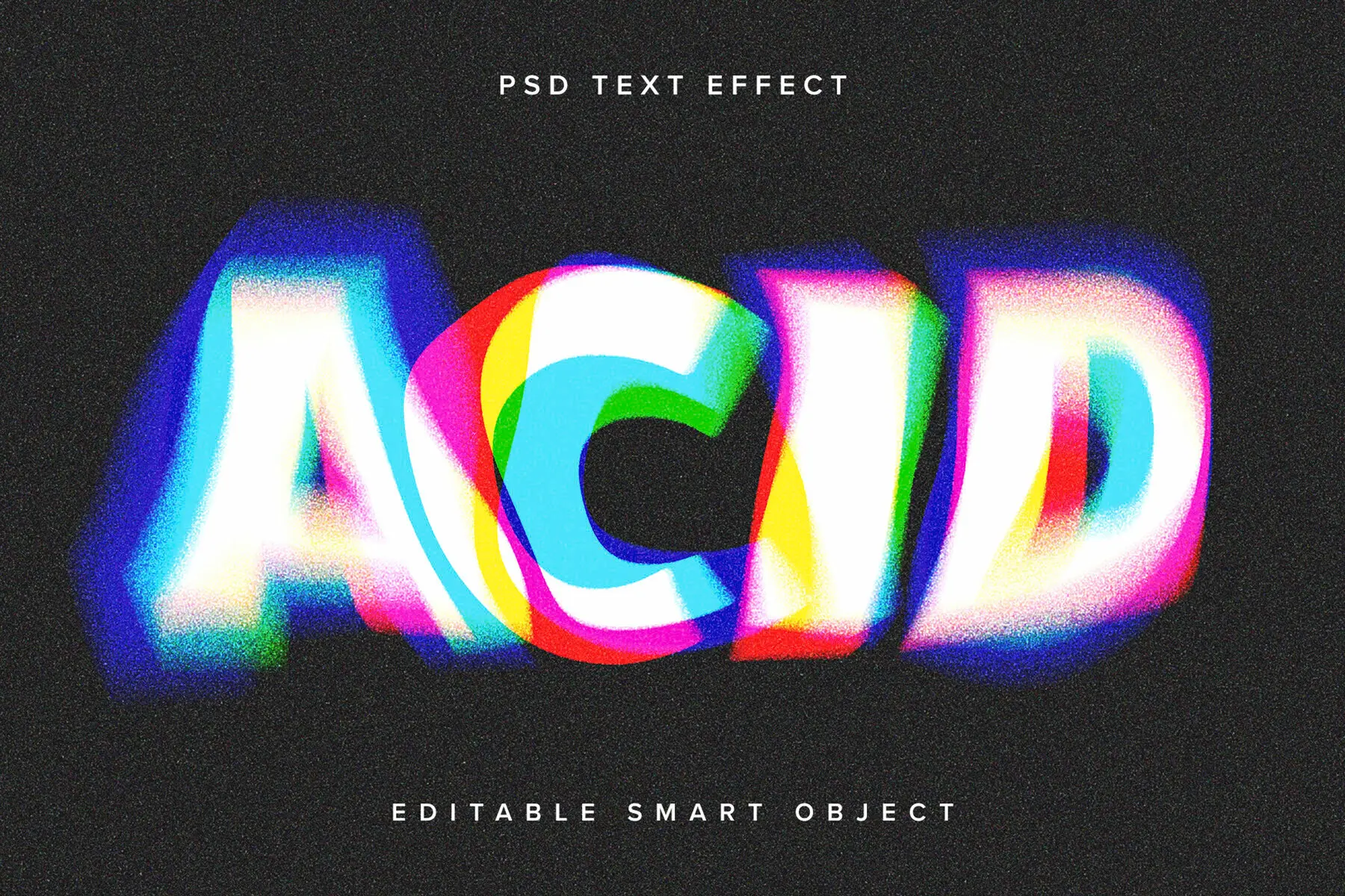 Warped Anaglyph Text Effect Mockup