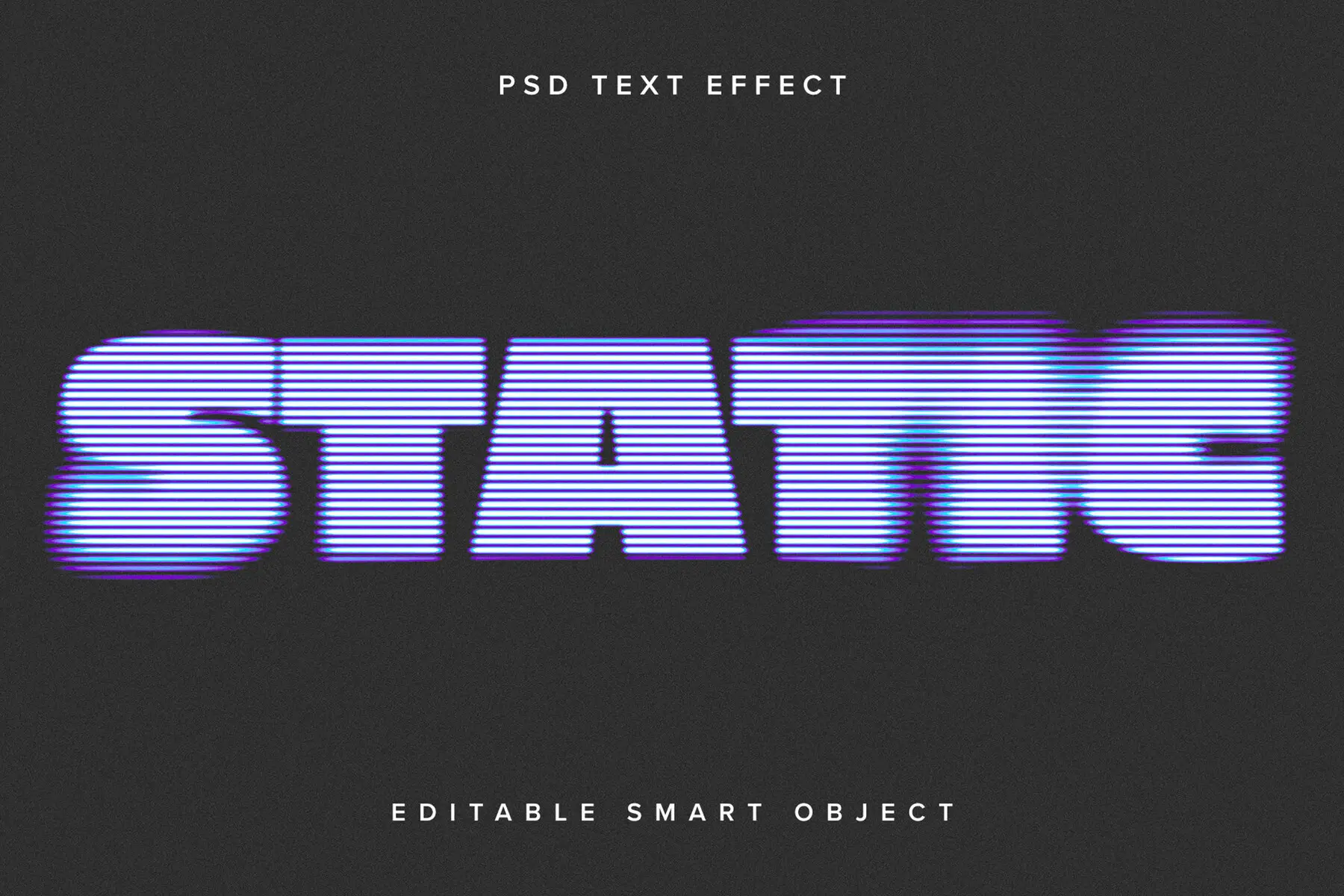 Blurred TV Glitch Text Effect Mockup