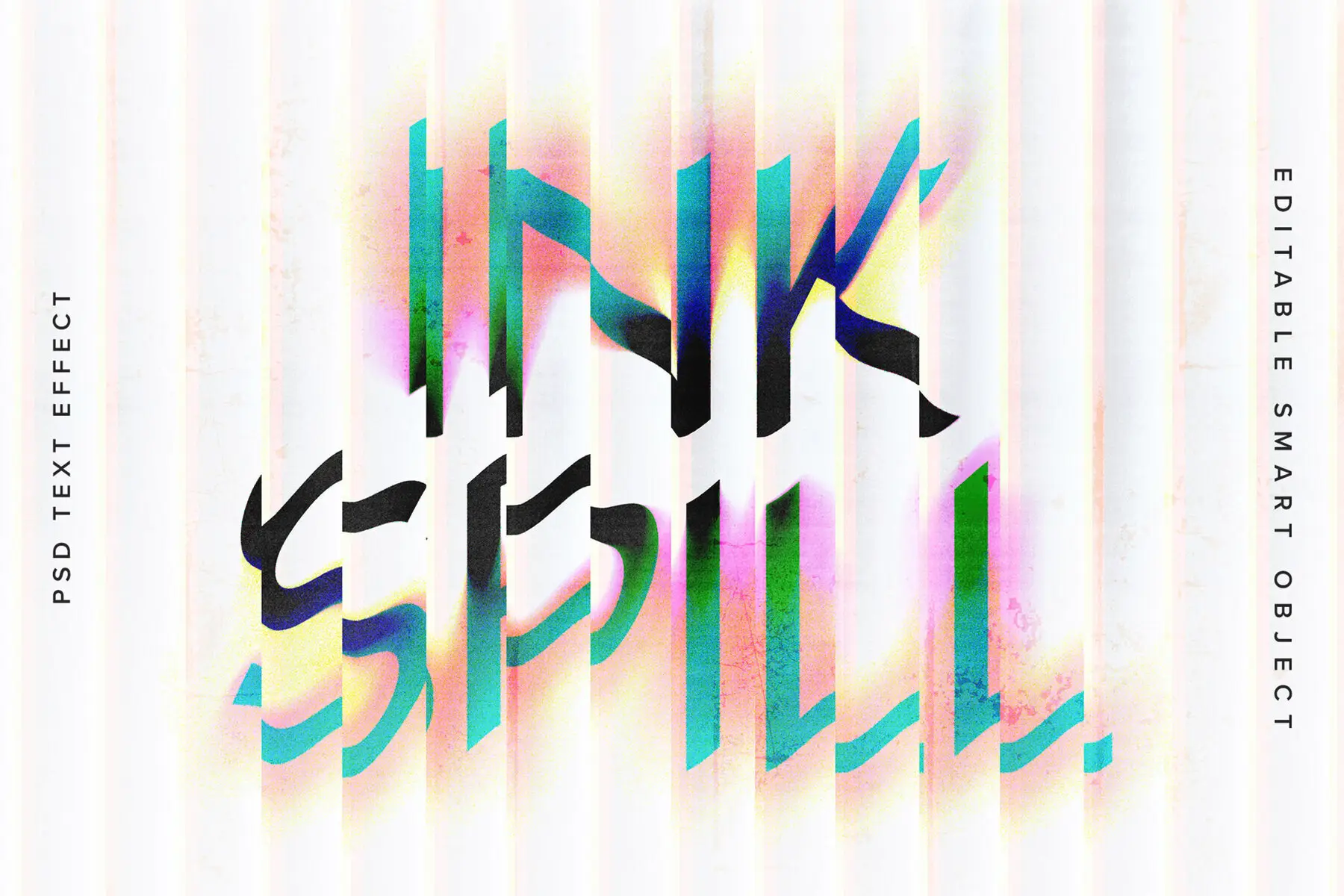 Colourful Distorted Text Effect Mockup