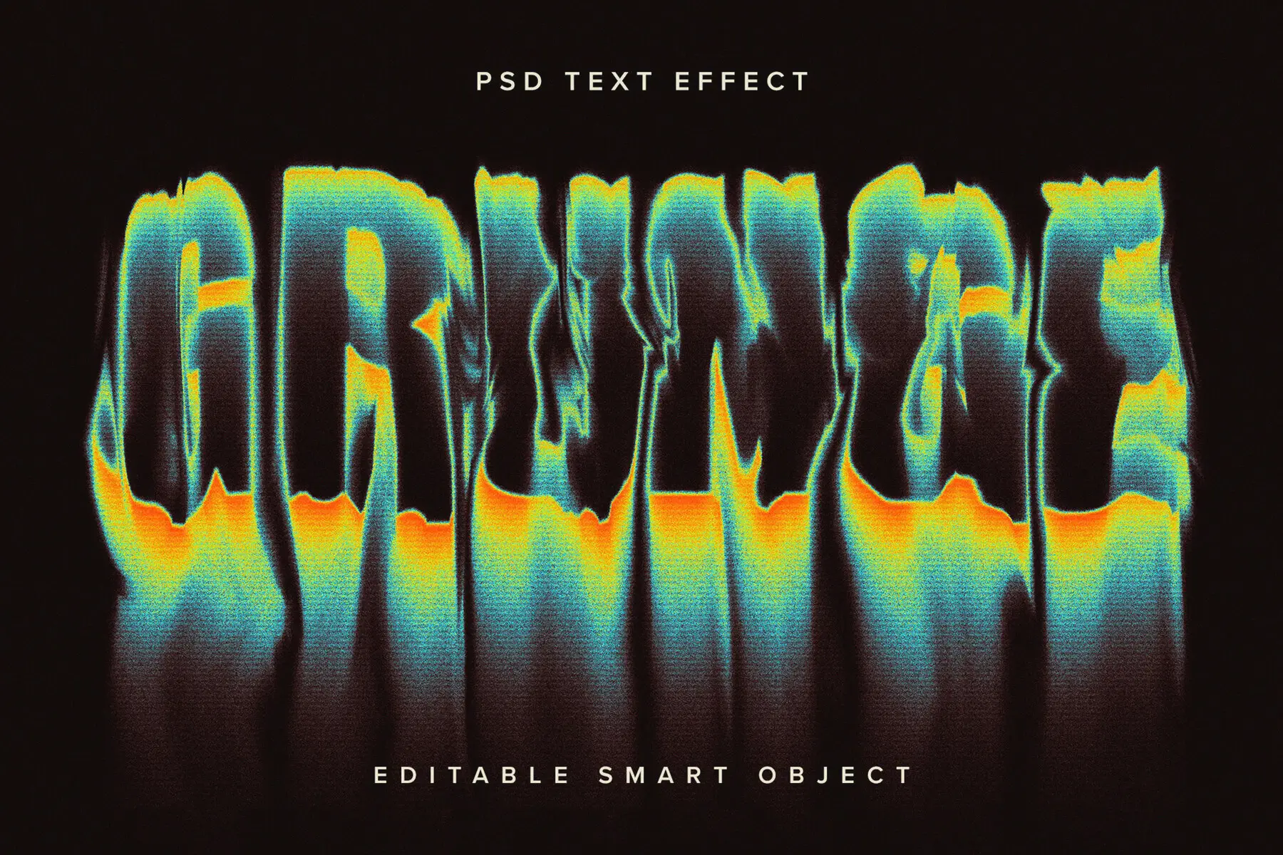 Colourful Dissolving Text Effect Mockup