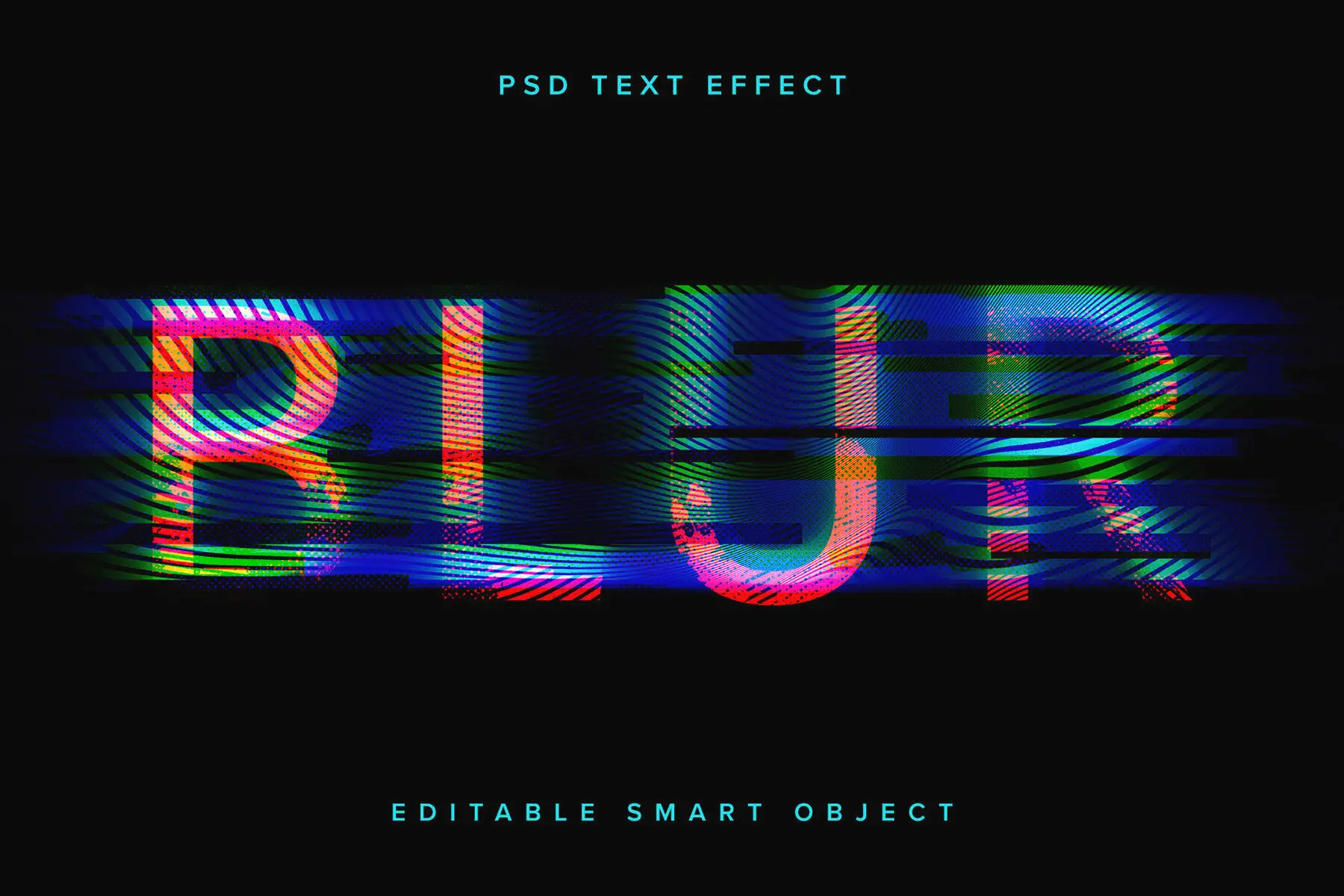 Glitch Text Effect Mockup