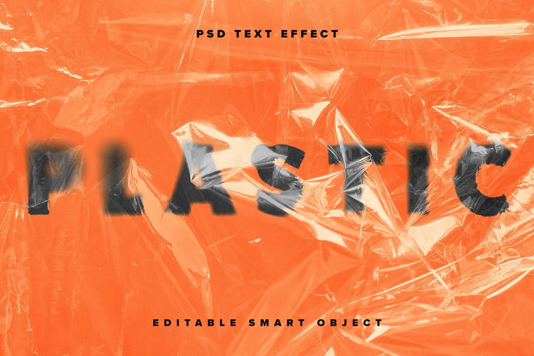 Distorted Plastic Text Effect Mockup