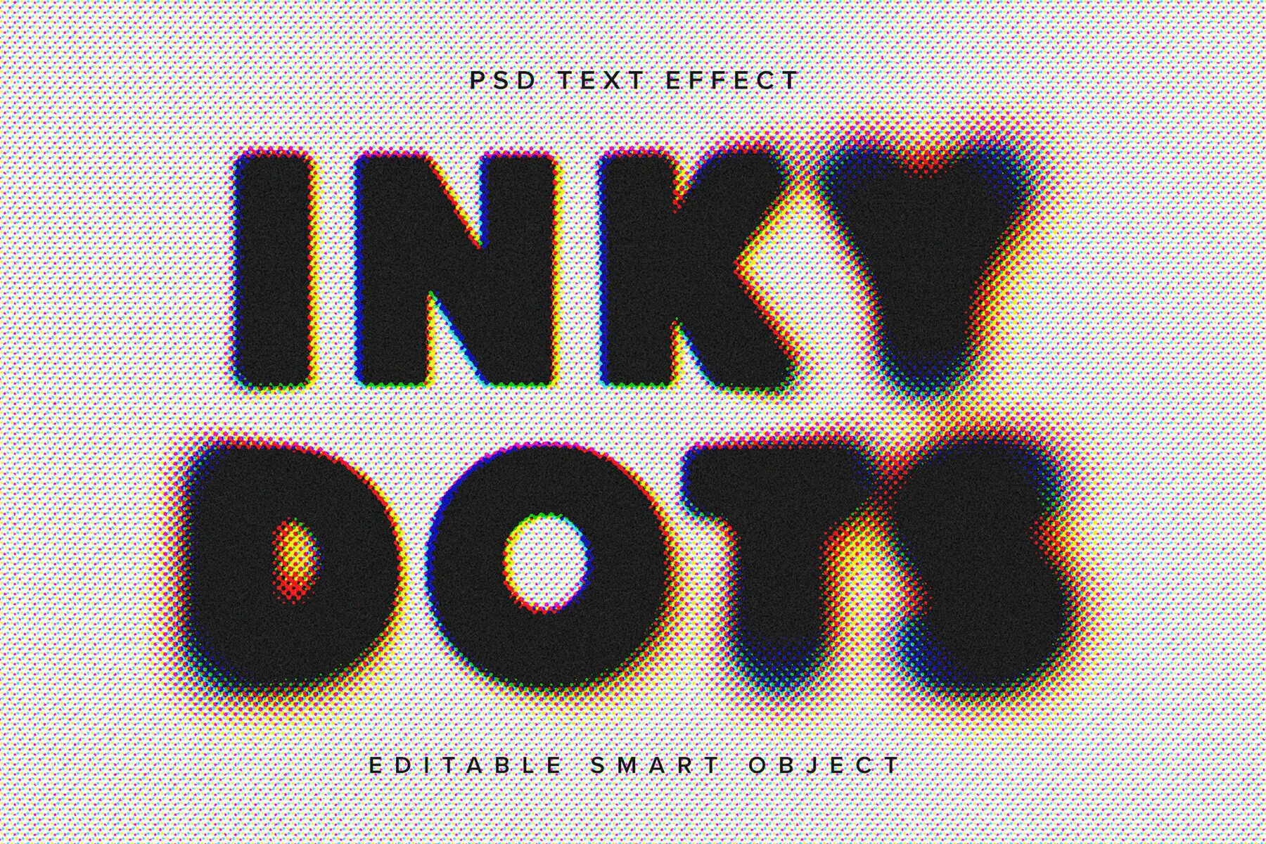 Halftone Ink Bleed Text Effect Mockup
