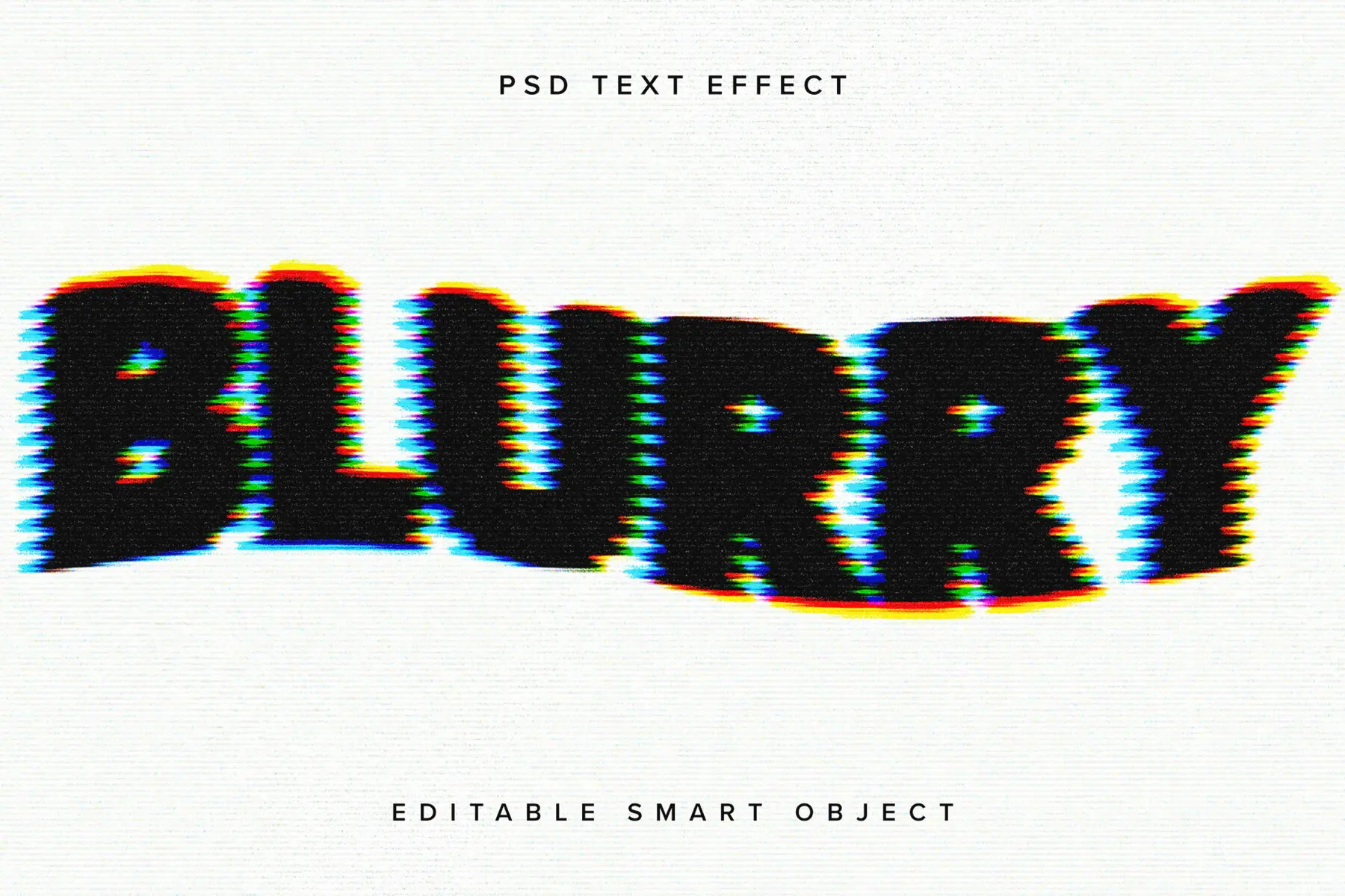 Warped Glitch Text Effect Mockup