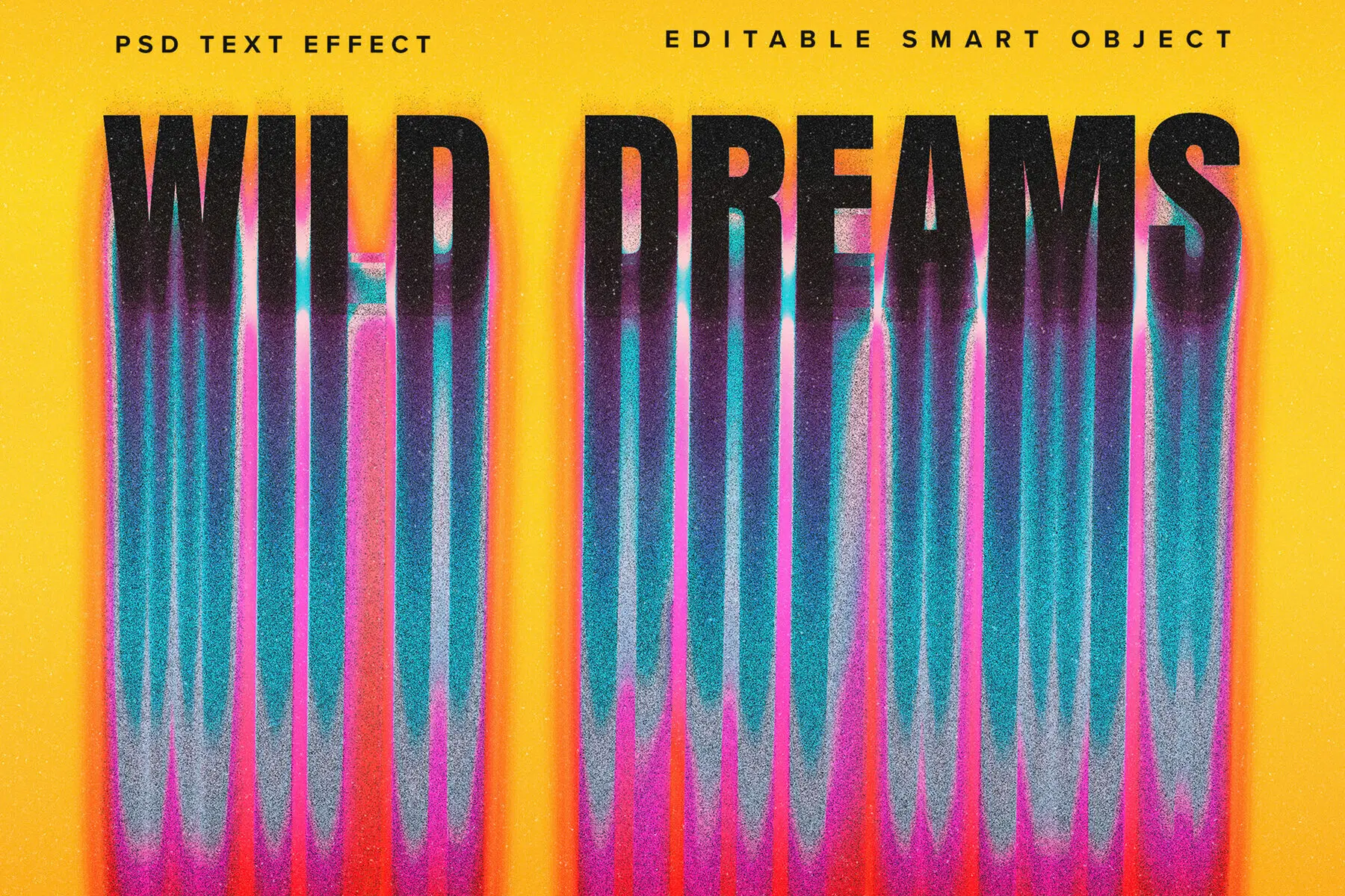 Colourful Melting Text Effect Mockup