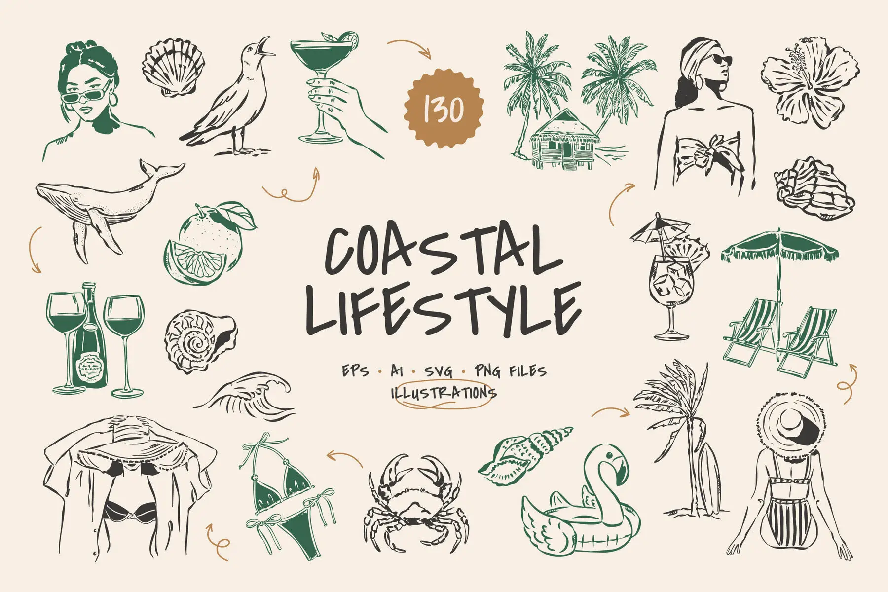 Coastal Lifestyle Illustrations