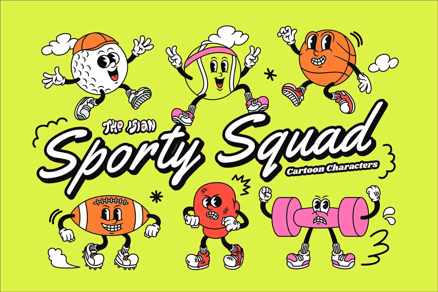 Sporty Squad Cartoon Characters