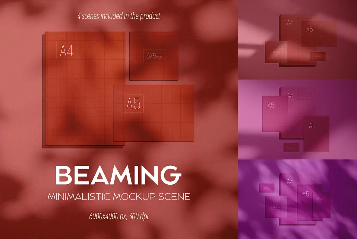Beaming - Minimalistic Mockup Scene