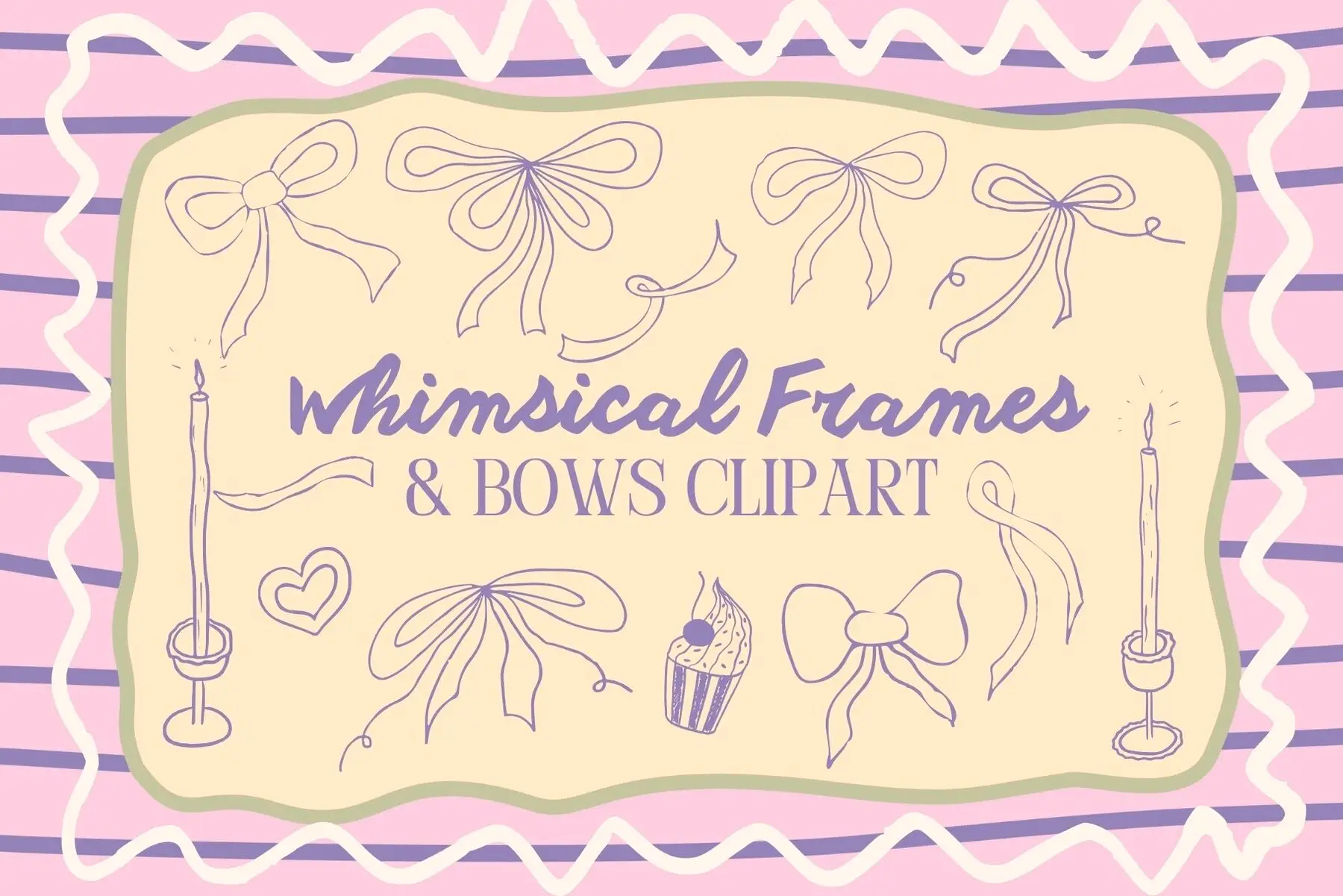 Whimsical Frames and Bows Clipart