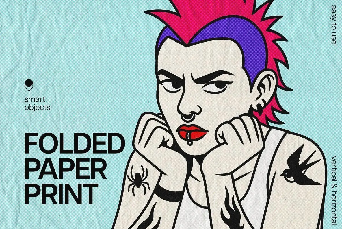 Crumpled Paper Halftone Print