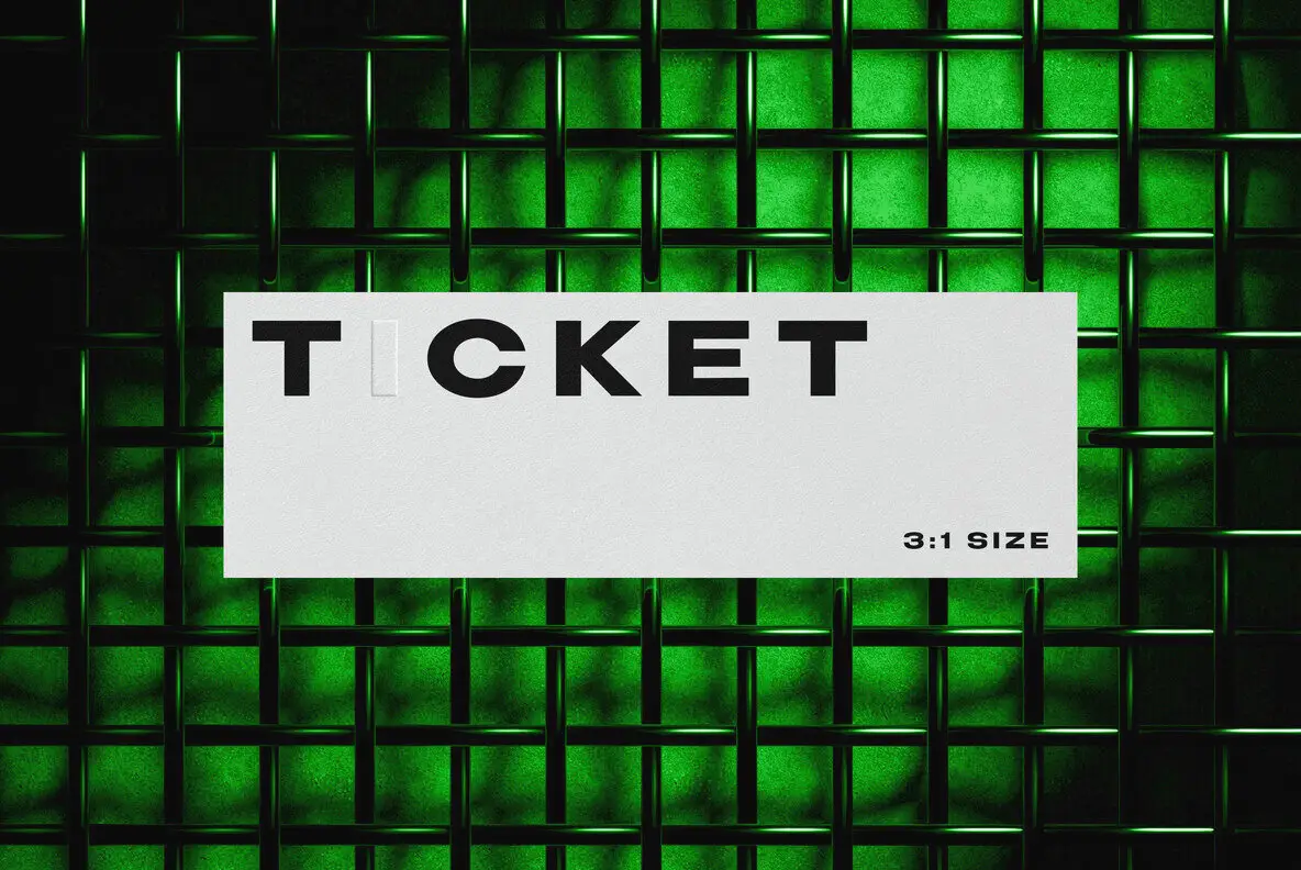 Industrial Ticket Card Mockup