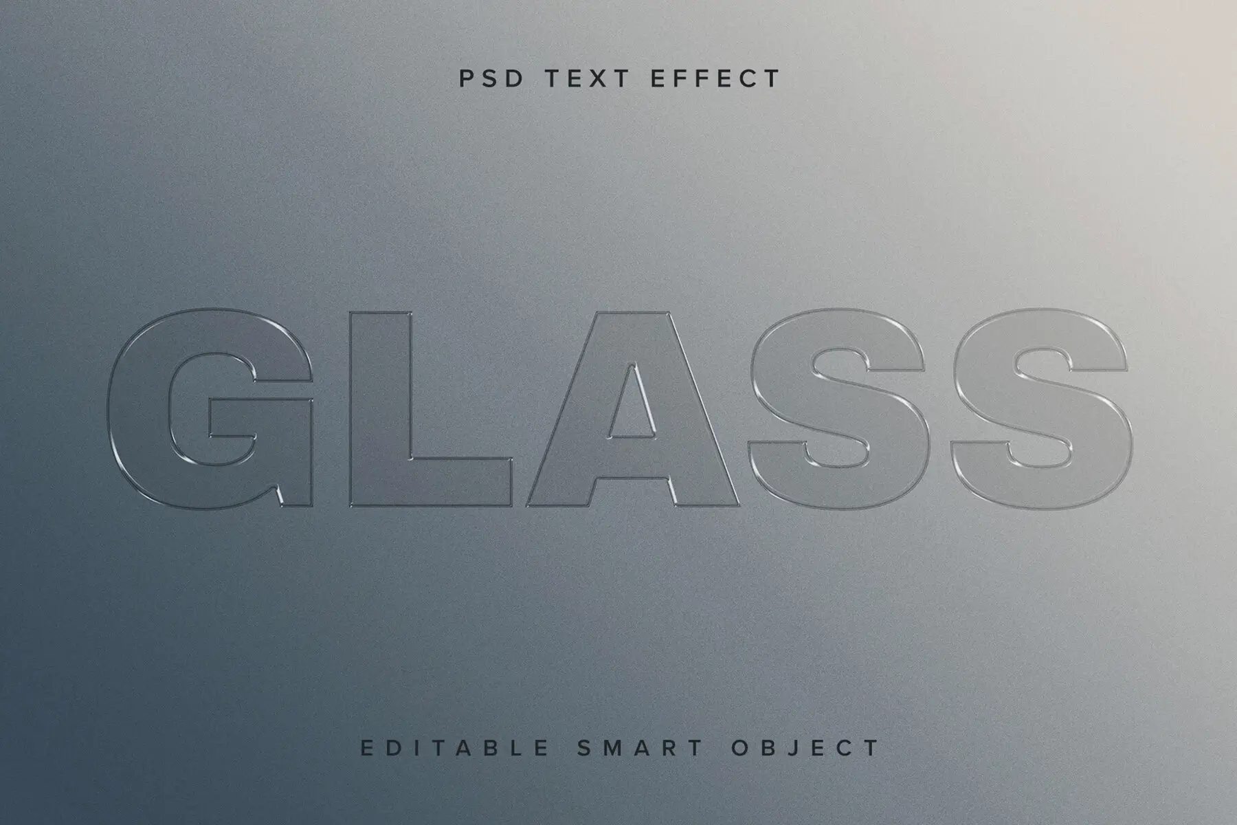Glass Texture Text Effect Mockup
