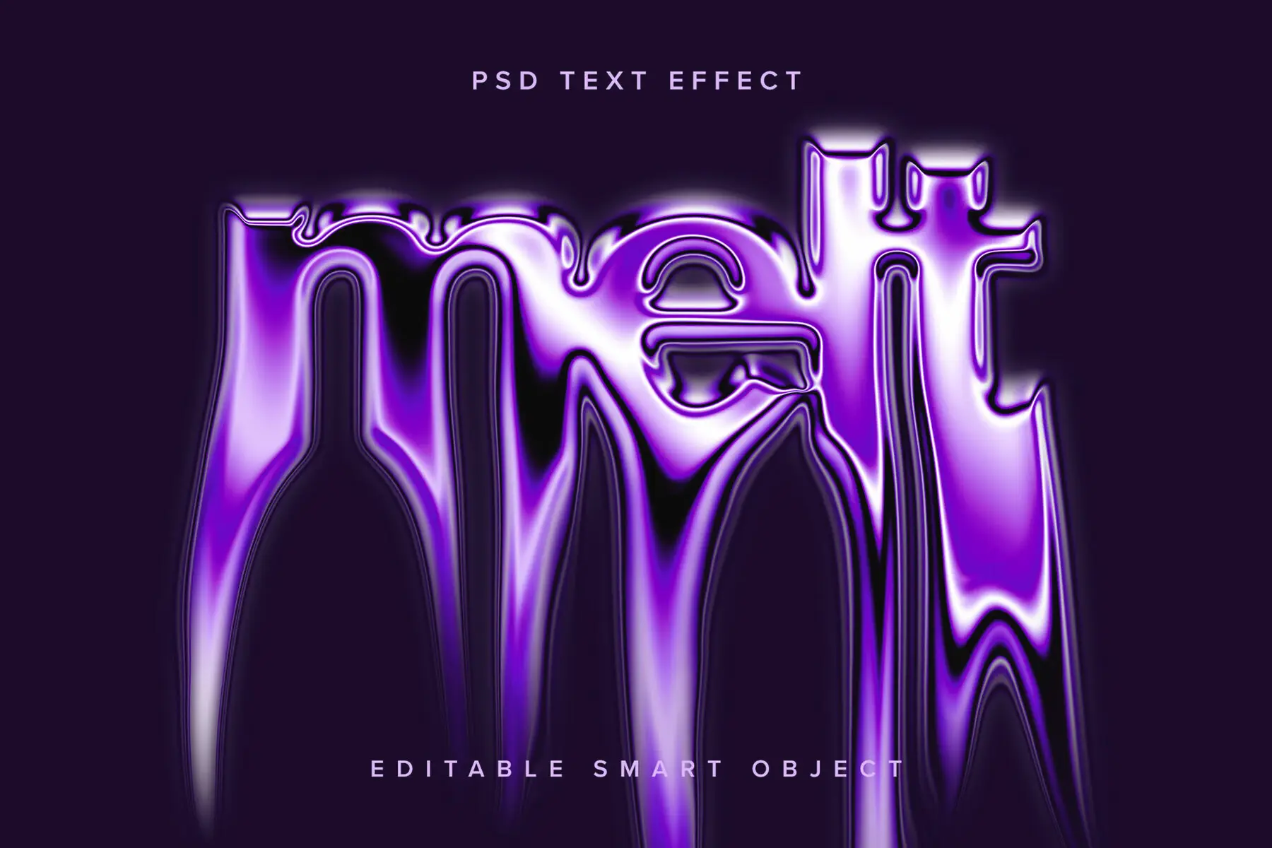 Melting Chrome Text Effect Mockup