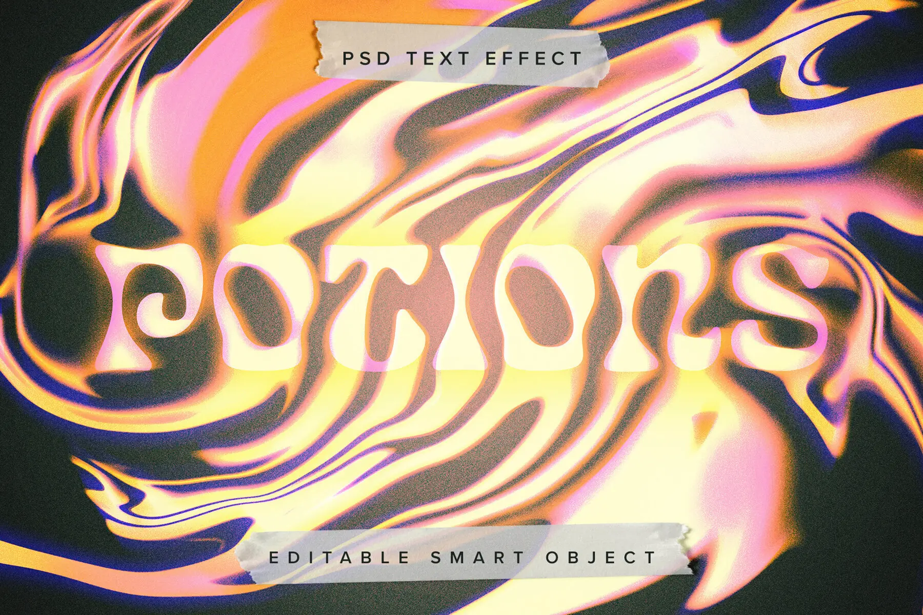 Trippy Melting Glitch Text Effect Mockup