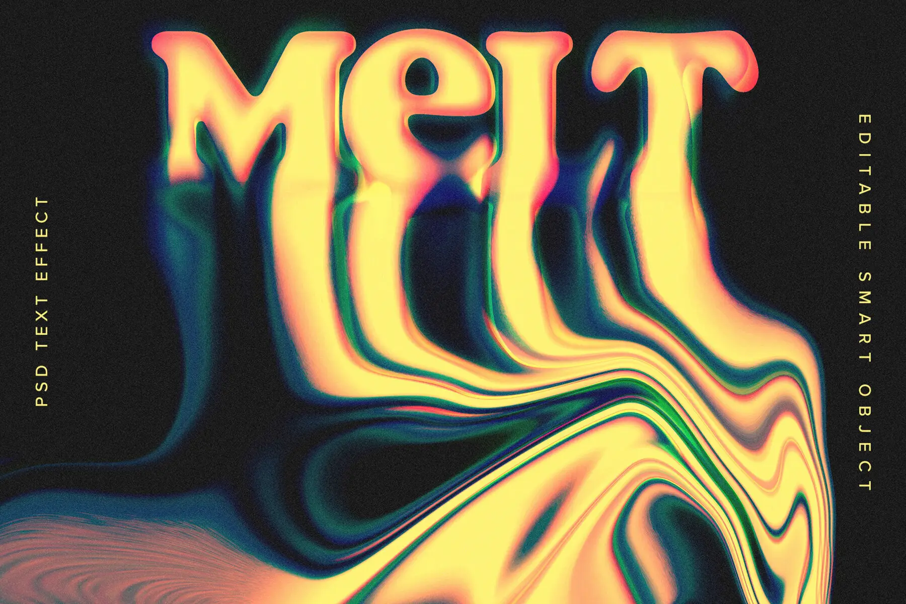 Melting Liquid Glitch Text Effect Mockup