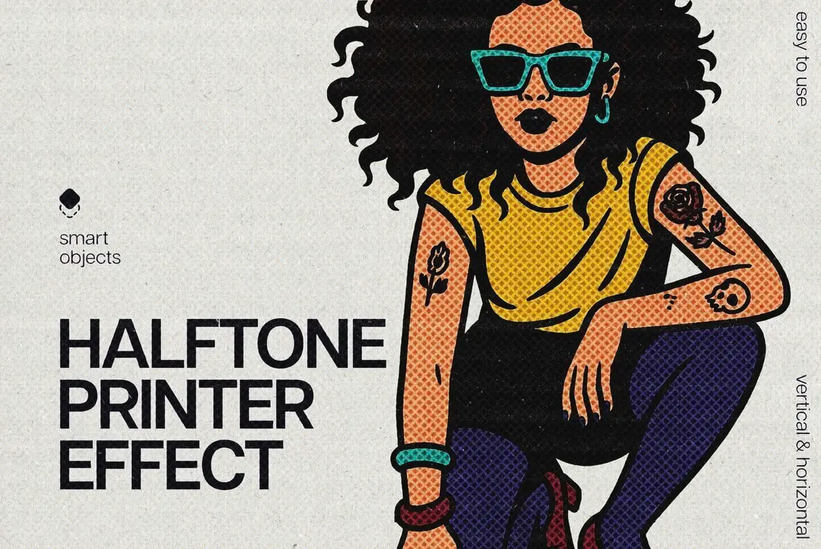 Retro Halftone Printer Design Effect