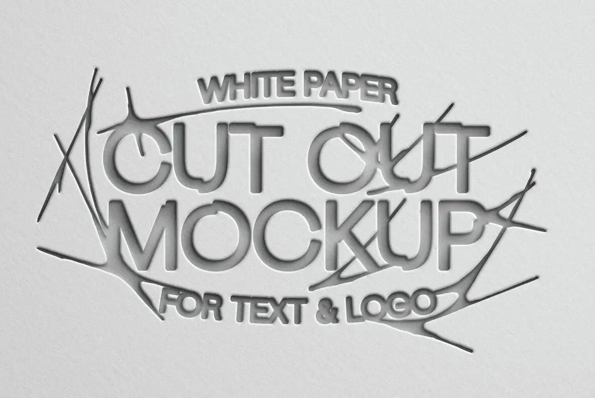 White Paper Cut Out Mockup
