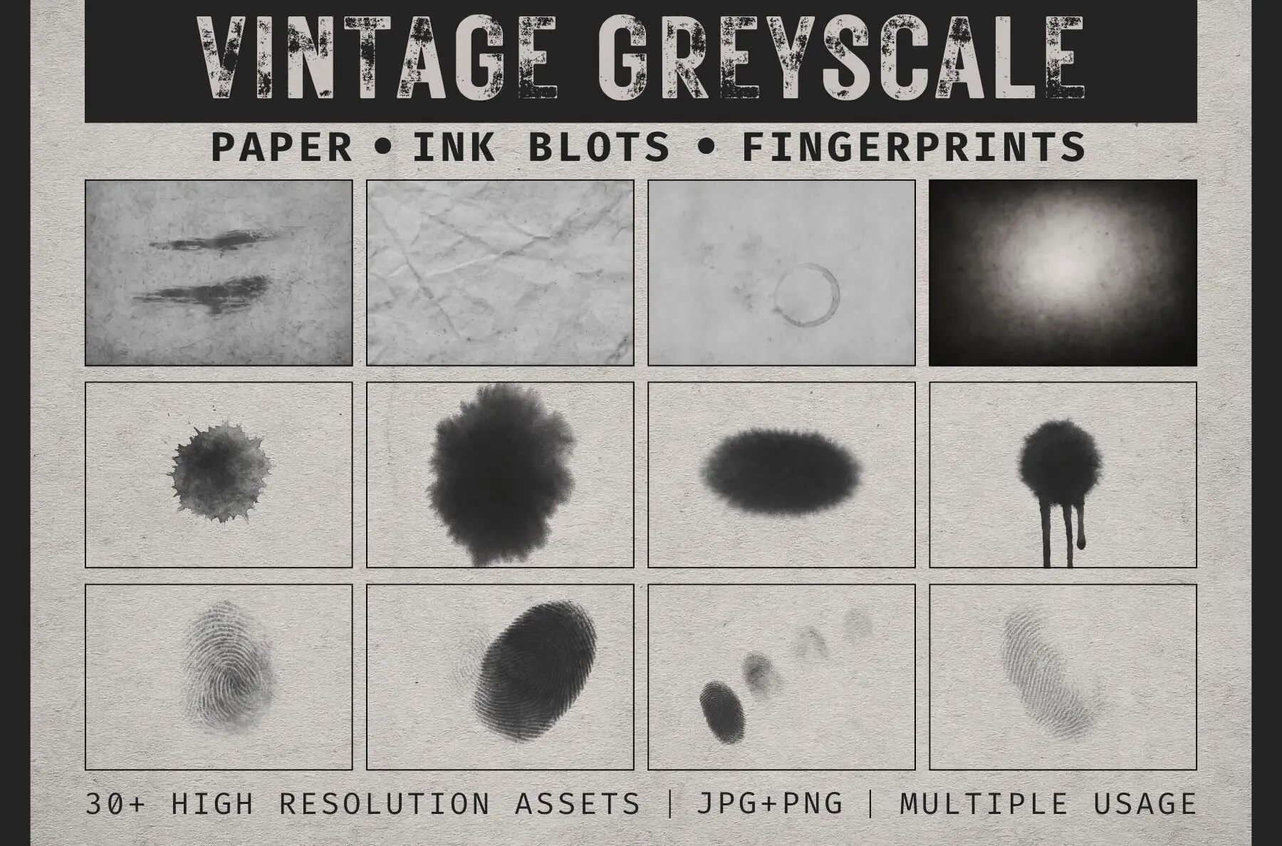 Vintage Paper Greyscale Textures
