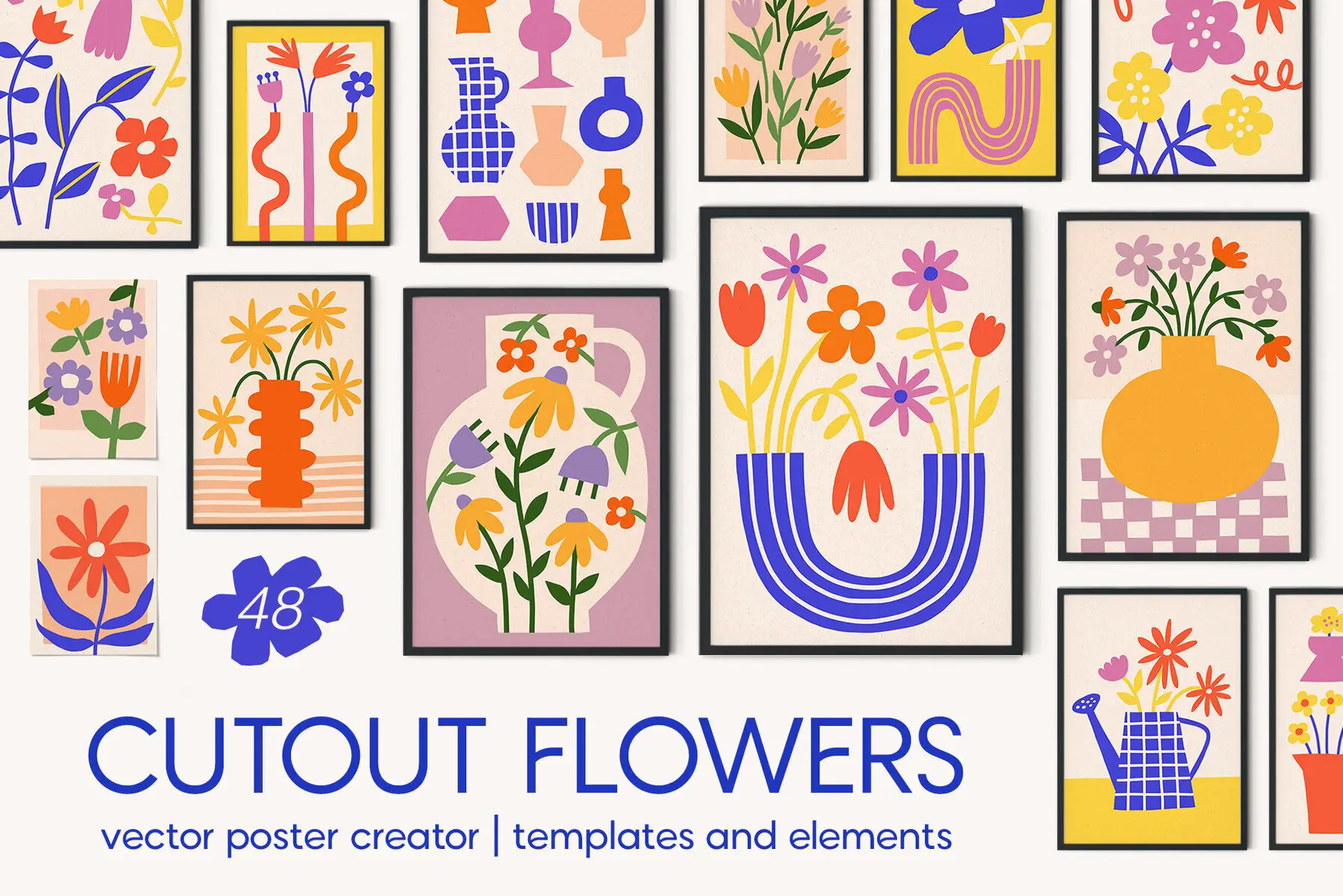 Cutout Flowers Vector Poster Creator