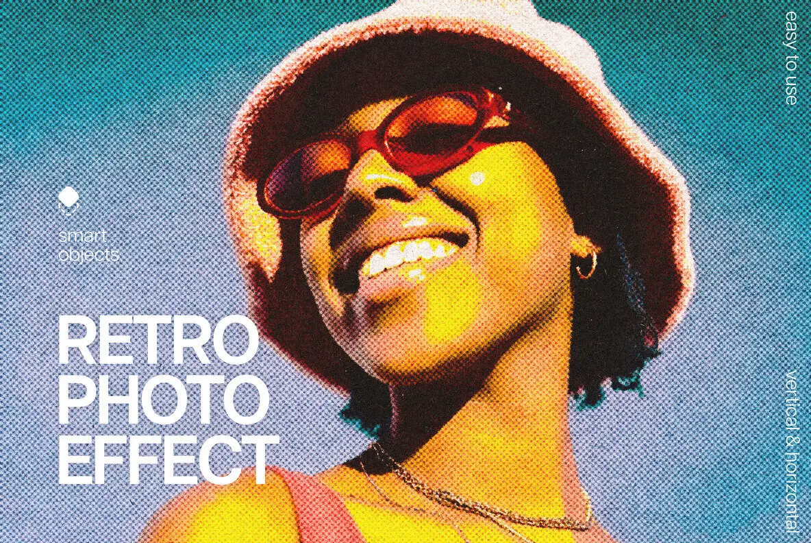 Retro Postcard Photo Effect