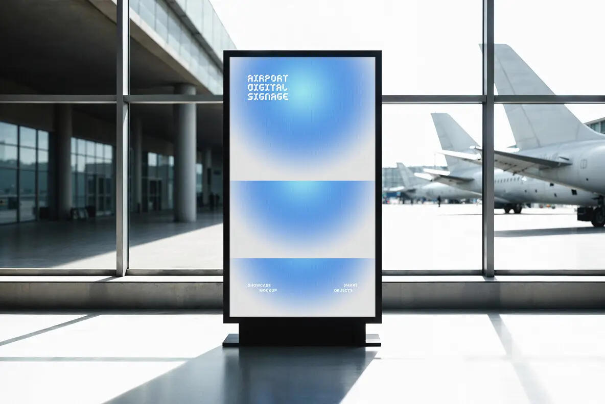 Airport Digital Signage Screen Mockup