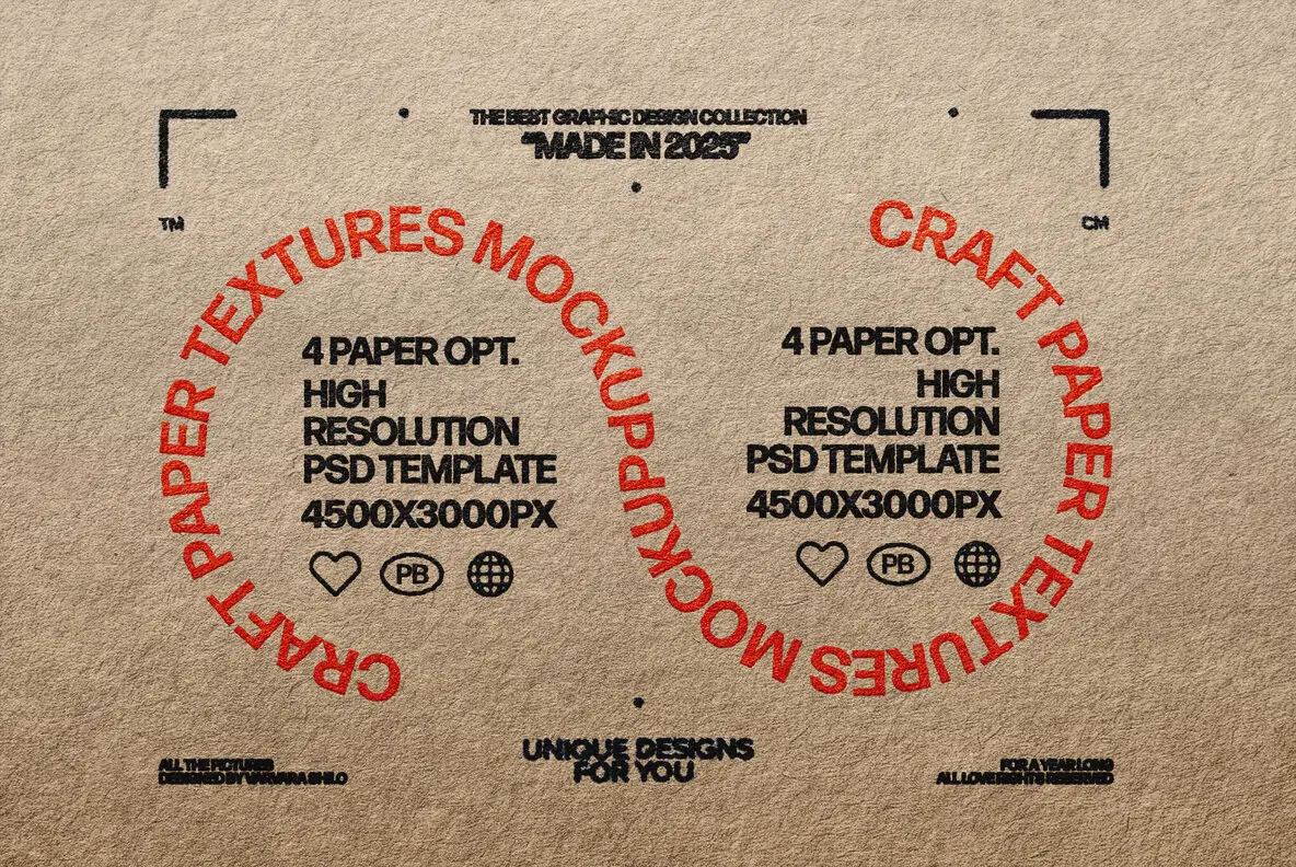 Craft Paper Textures Mockup