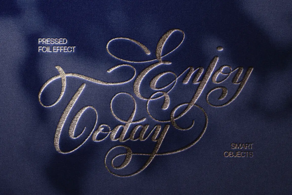 Pressed Foil Text and Logo Mockup