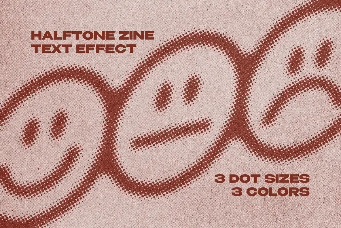 Halftone Zine Text and Logo Effect
