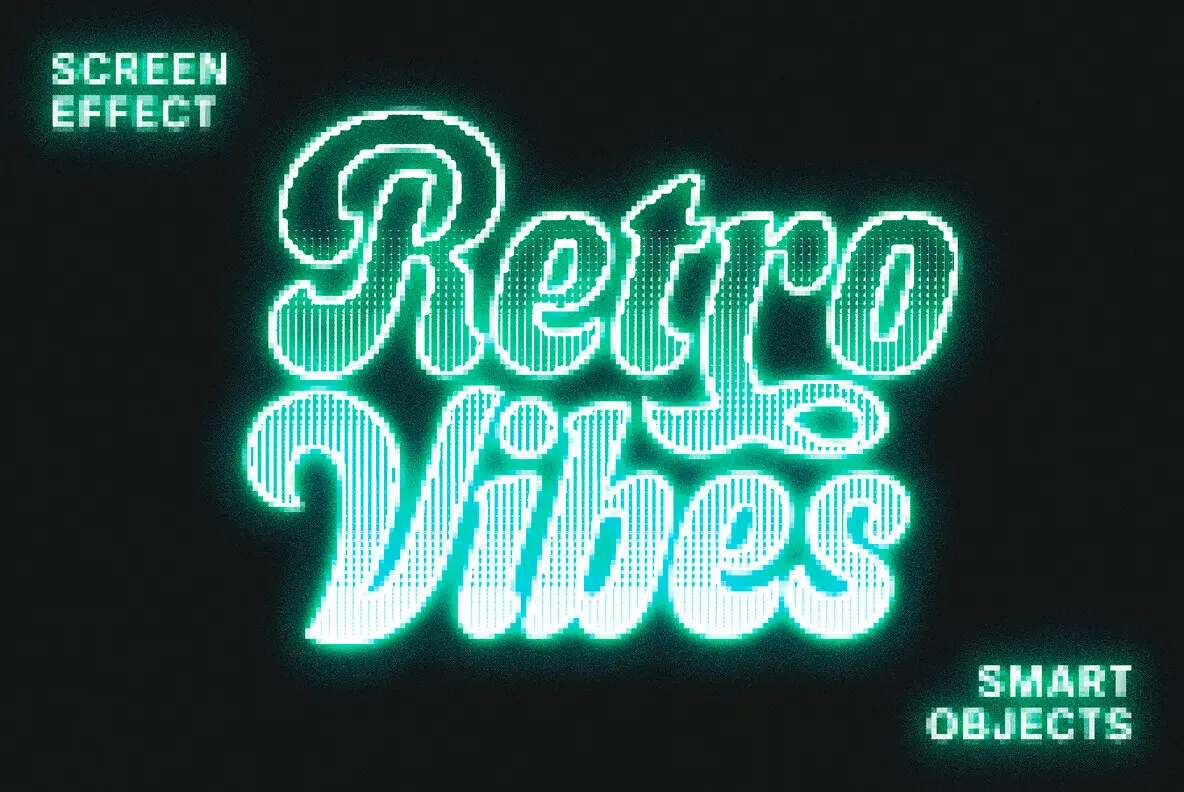 Retro Screen Text and Logo Effect