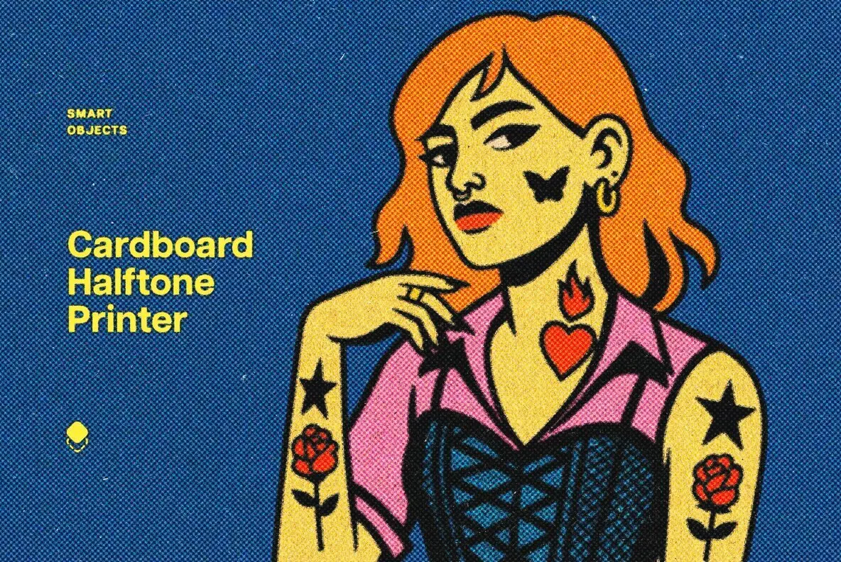 Cardboard Halftone Printer Effect