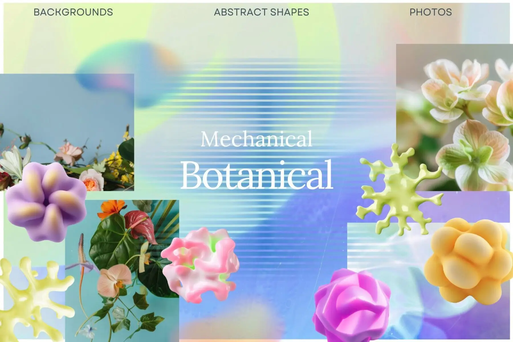 Mechanical Botanical backgrounds