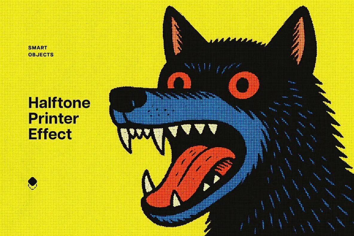 Authentic Halftone Printer Effect