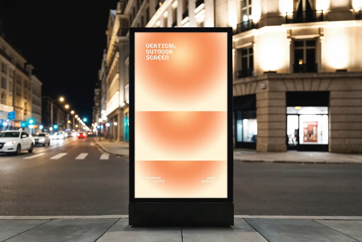 City Digital Signage Screen Mockup