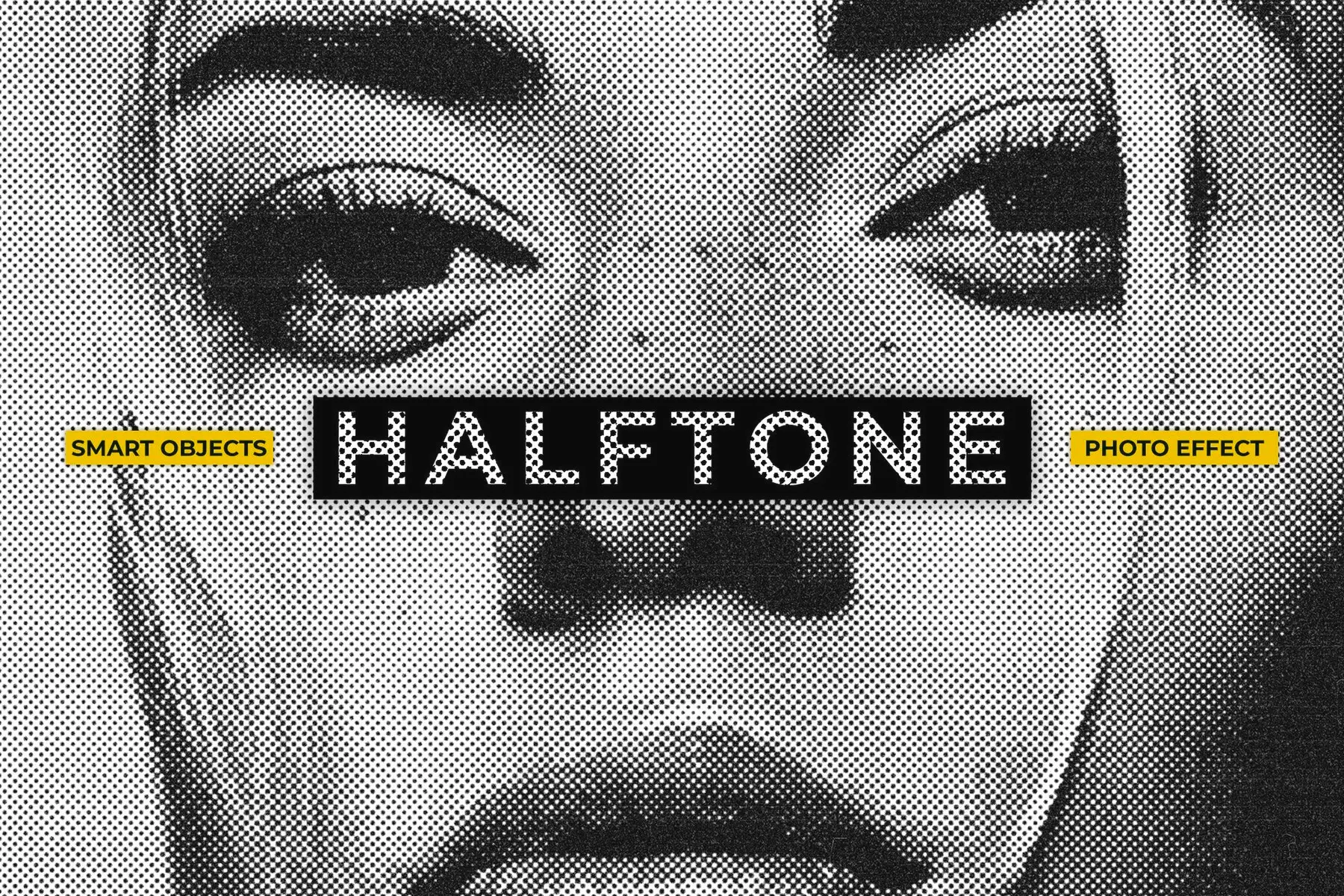 Halftone Image Effect Mockup