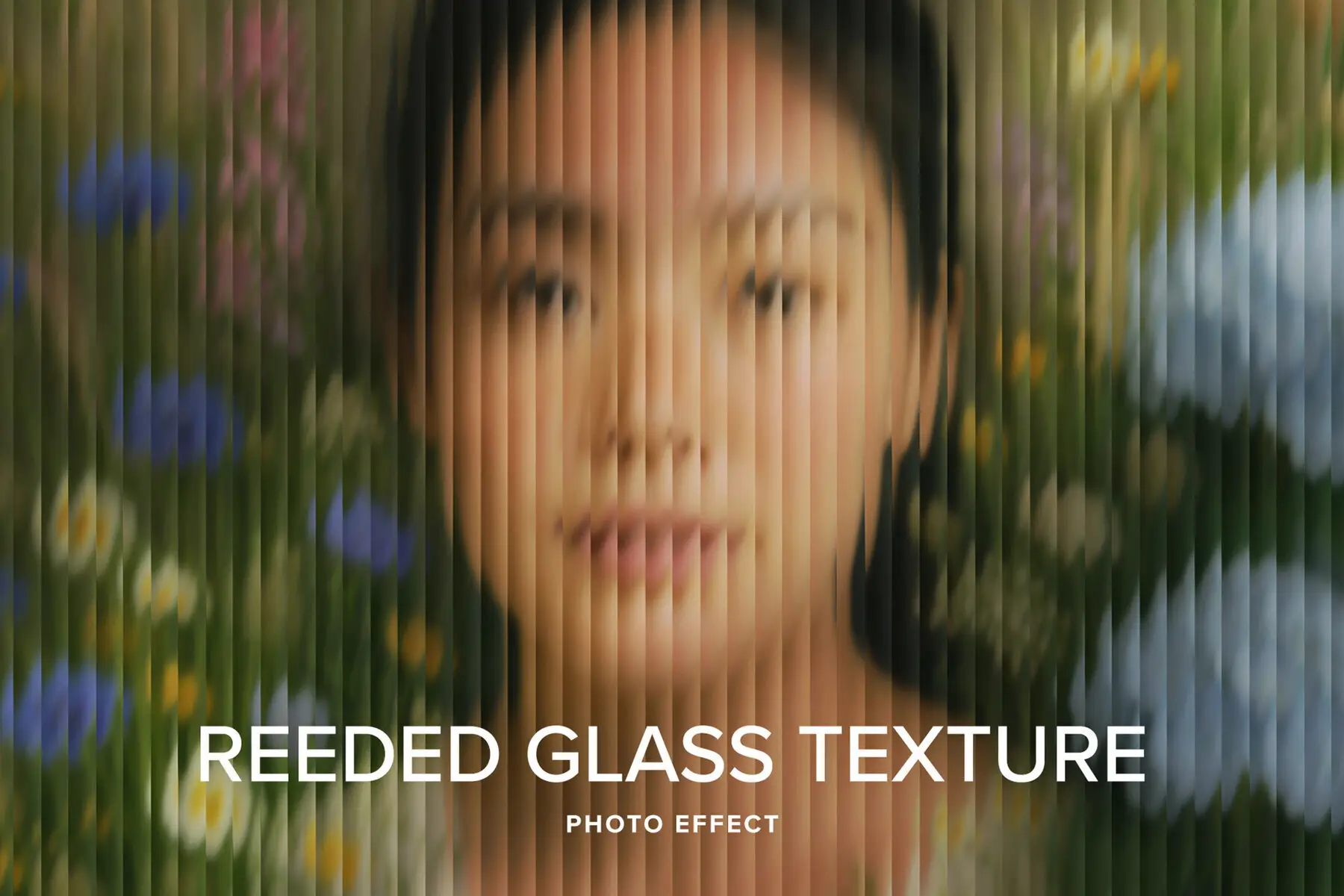 Reeded Glass Texture Image Effect Mockup