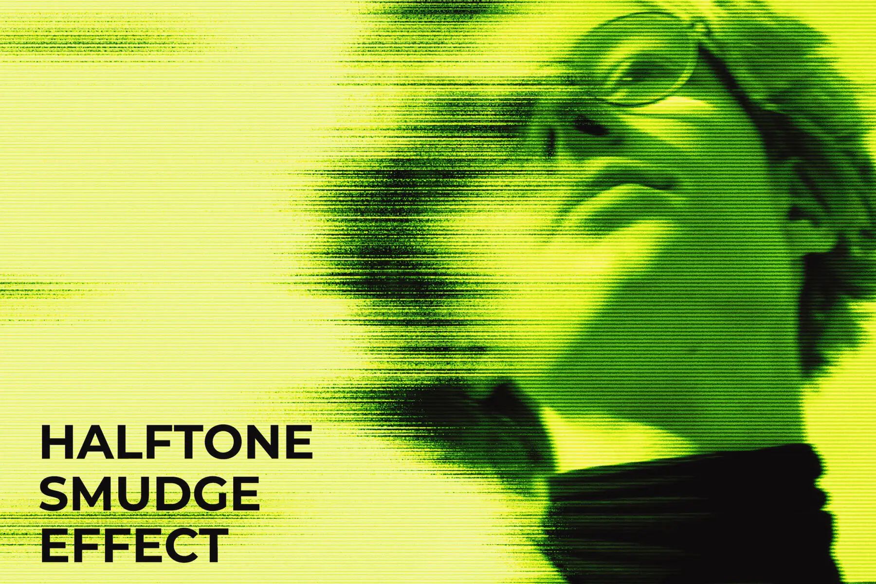 Halftone Smudge Image Effect Mockup