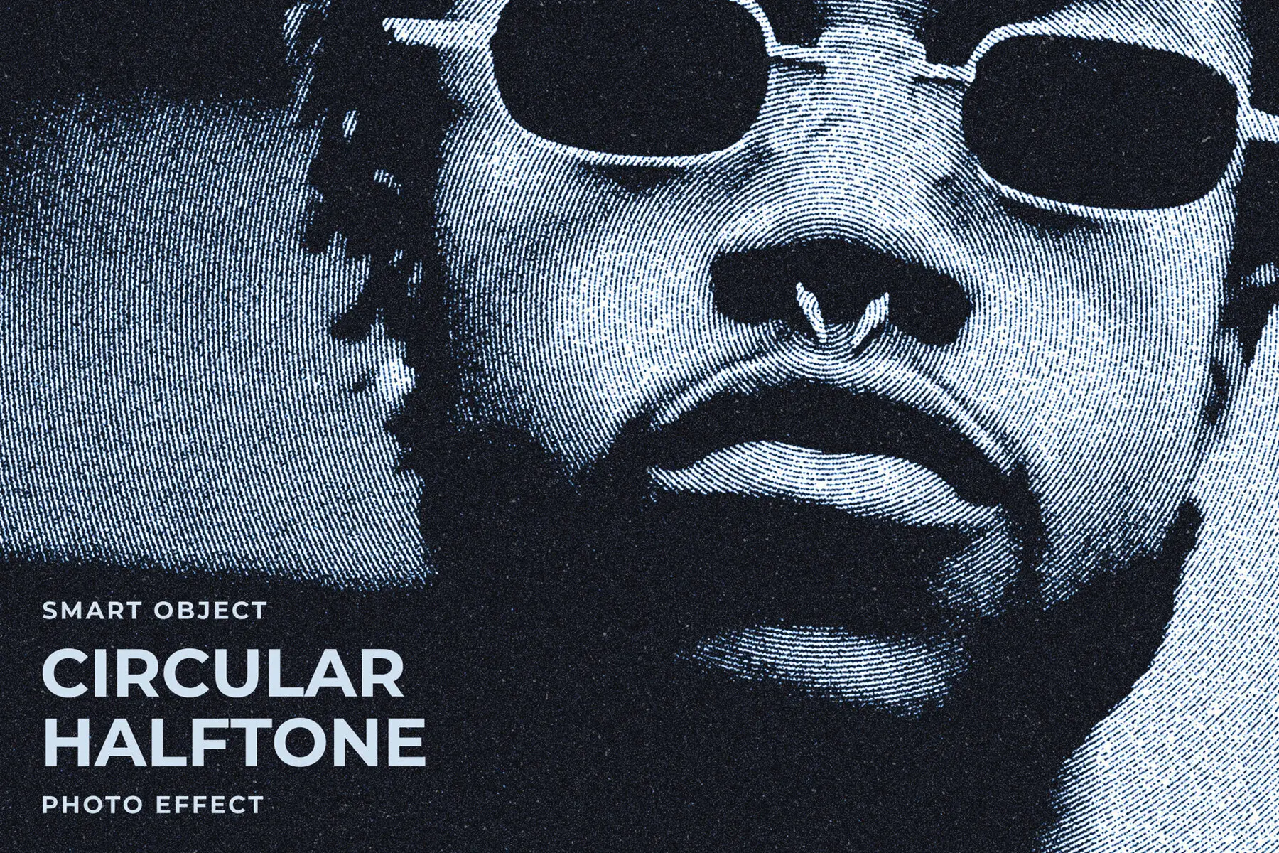 Circular Halftone Image Effect Mockup