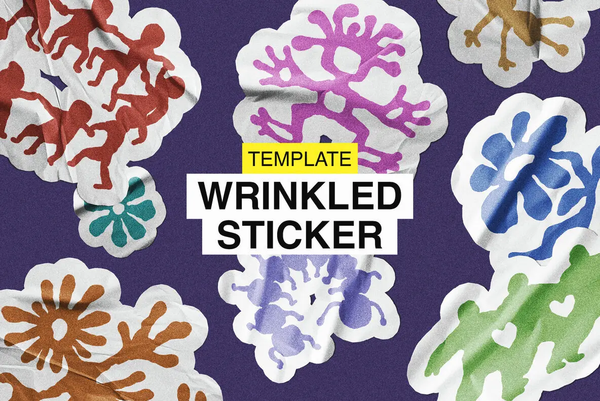 Wrinkled Sticker Mockup